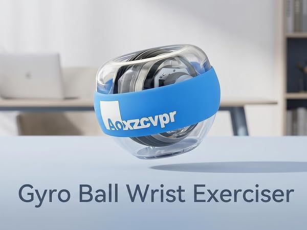 A promotional graphic for the Gyro Ball Wrist Exerciser