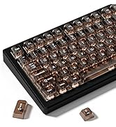 dagaladoo Coffee Clear keycaps for Mechanical Keyboard,Transparent MDA keycaps 60 75 100 Percent,...