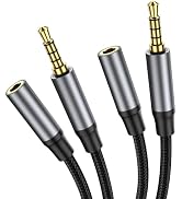 KAYQINHO 3.3FT 3.5mm TRRS Headphone Extension Cable, 2Pack 4 Pole Male to Female Stereo Audio Cor...