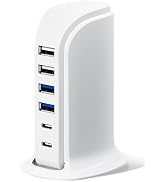 USB Charger, Charging Station for Multiple Devices 45W, Fast Charging Blocks with Dual Type C Por...