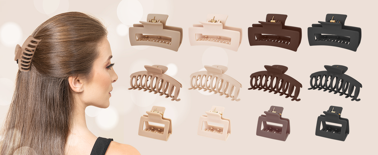 hair claw clips with several colors