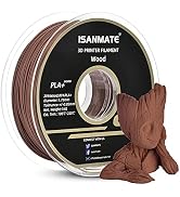 iSANMATE 3D Printer Filament, Ebony Wood Filament 1.75mm, PLA Filament Dimensional Accuracy +/- 0...