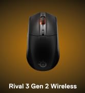 SteelSeries Rival 3 Wireless Gaming Mouse – 400+ Hour Battery Life – Dual Wireless 2.4 GHz and Bl...