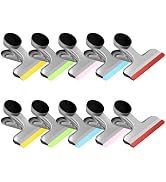 HOUSE AGAIN 10 Pack Chip Clips Bag Clips, Magnetic Bag Clip Covered with Silicone, Chip and Bag C...