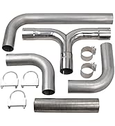FGJQEFG 5'' Inch T Pipe Kit Dual Smoker Exhaust Stack System Dual Diesel Stack Kit Compatible wit...