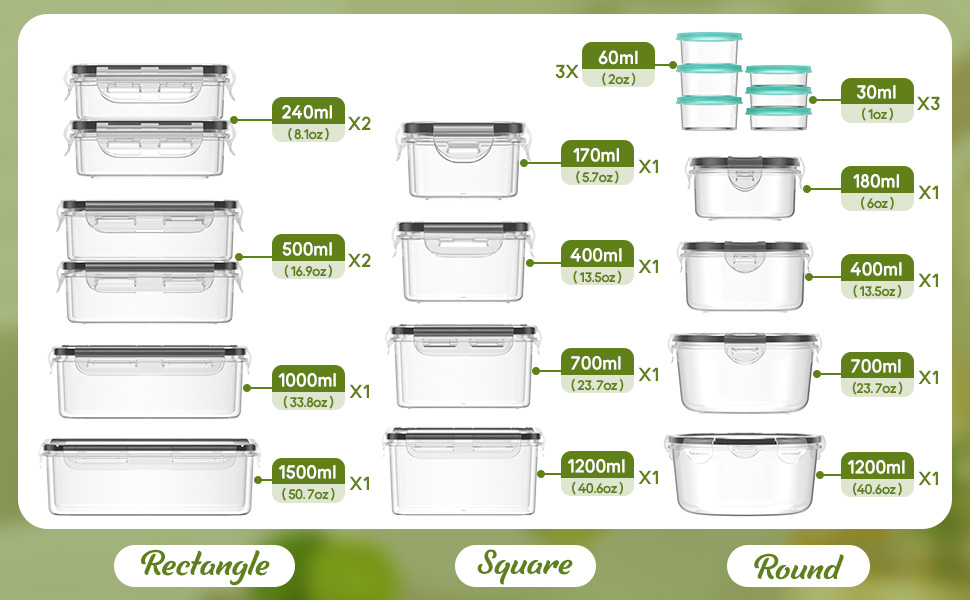 Plastic Food Containers with Lids