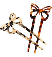 Uonlytech Vintage Decor 2pcs French Style U Shaped Hairpin, Hair Hair Forks Tortoise Acetate Bun ...