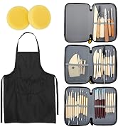 Blisstime Set of 42 Clay Sculpting Tool Wooden Handle Pottery Carving Tool Kit
