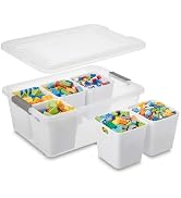 MACOPRO 17 QT Clear Storage Bins with Lids Plastic Box Multipurpose Stackable Storage Containers ...