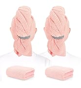 BEoffer 2 Pack Microfiber Hair Towel - 41 x 24 inches Super Soft, Absorbent, Fast Drying Without ...