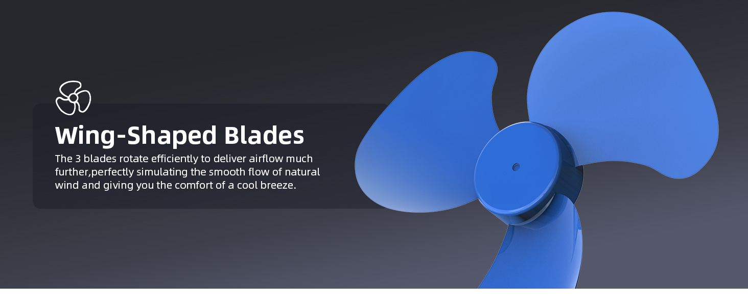 Wing-shaped blue cutting blades displayed against dark background, showing aerodynamic design pattern.