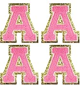 Jongdari Letter Patches Varsity Chenille Iron on Letters Patchs for Clothing, 4pcs English Letter...