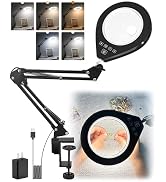 Lighted Magnifying Glass, 10X & 5X Magnifying Glass with Light, Dimmable Magnifier with Lamp, Adj...