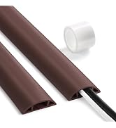 Floor Cable Cover 3ft Brown, LZEOY Cord Covers for Wires on Floor, Cord Hider Floor Cable Managem...