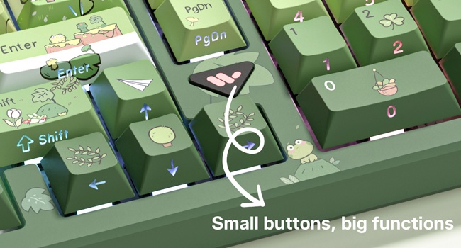 Frog Wireless Mechanical Creamy Keyboard,Gaming Keyboard with Number Pad,98% Keyboard