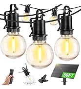 ZJOJO Solar Outdoor String Lights Waterproof, 50FT G40 Globe Patio Lights String Lights Solar Pow...