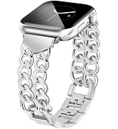 JR.DM Silver Watch Bands for Women Compatible with Apple Watch 41mm 38mm 42mm(S10/11) 40mm Stylis...