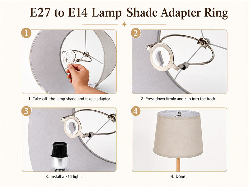 E27 to E14 Lamp Shade Adapter Ring