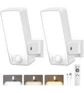 2 Pack Motion Sensor Outdoor Lights, 10000mAh Rechargeable 600 Lumen Battery Operated Outdoor Wal...