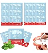Denture Cleaner Wipes Disposable Teeth Gum Retainer Wipe Oral Care, Tooth Gums Cleaning Dental De...