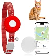 ZFSJTAG Smart Cat GPS Tracker, Cat GPS Tracker Compatible with Apple Find My App (Only iOS), No M...
