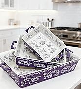 Domini Casserole Dishes for Oven, Ceramic Baking Dishes for Oven Set of 3, Lasagna Pan Deep, Baki...