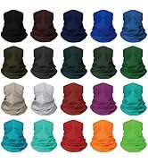 20 pcs Breathable Neck Gaiter Face Scarf Mask for Men Women Sun Protection Bandana Hiking, Cyclin...