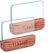 TLKKUE 2 Sets Glass Slicker with Brazilian Rosewood Handle for Leathercraft Burnishing Profession...