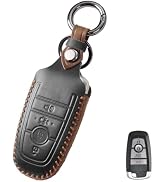 MILD EAST for Ford Leather Car Key Cover, Key Fob Cover Compatible with F550 Lincoln Mustang Fusi...