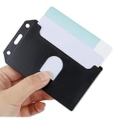 Pawfly Multi Badge Holder 2 Sided Vertical Black ABS Rigid Plastic ID Card Protector, 2 Pack