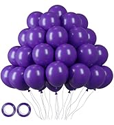Voircoloria 105pcs Dark Purple Balloons 12inch Party Latex Balloons for Birthday Baby Shower Hall...