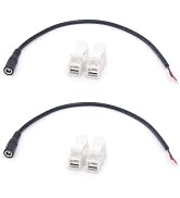 ELNONE 2PCS 18AWG DC Pigtail Female,0.5M/1.6FT DC Power 12V 5.5mm x 2.5mm Barrel Female Plug Conn...