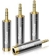 RIKSOIN 1/4'' to 3.5mm Stereo Pure Copper Headphone Adapter,3.5mm(1/8'') Plug Male to 6.35mm (1/4...