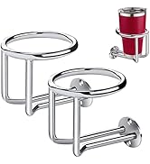 2 PCS Boat Ring Cup Holder Stainless Steel Ringlike Drink Holder for Marine Yacht