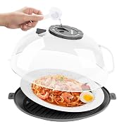Microwave Splatter Cover for Food, Clear Microwave Cover with Water Steamer and Integrated Handle...
