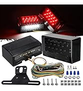 Partsam 12V LED Rectangular Trailer Light Kit, Sealed Rectangle IP68 Waterproof Truck Marine Boat...
