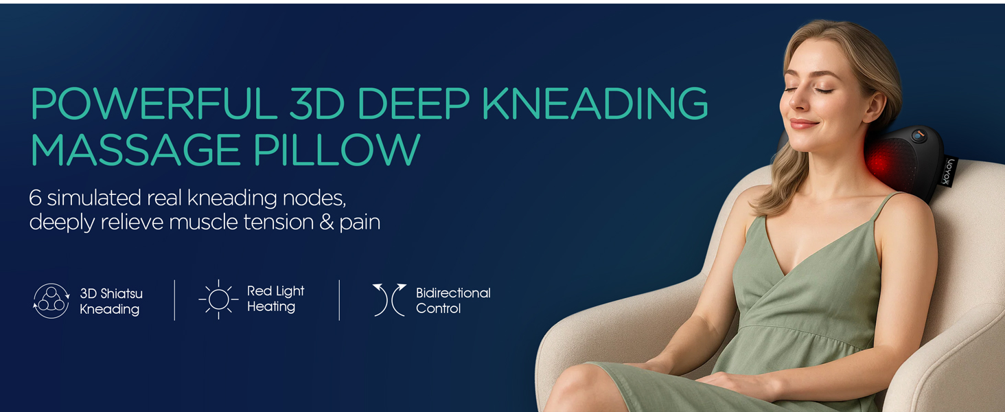 6 simulated real kneading nodes, deeply relieve muscle tension & pain