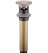Flybath Sink Drain Antique Brass Bathroom Faucet Small Pop Up Vessel Basin Sink Drain Stopper wit...