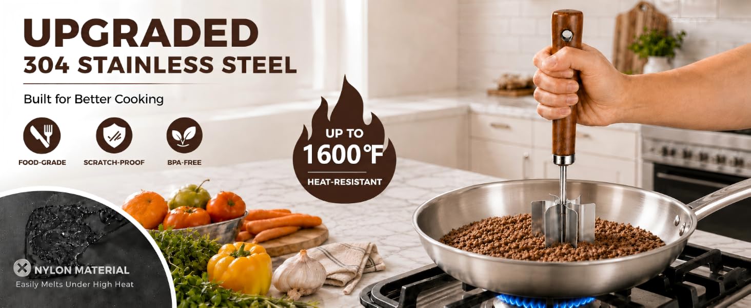 stainless steel potato masher