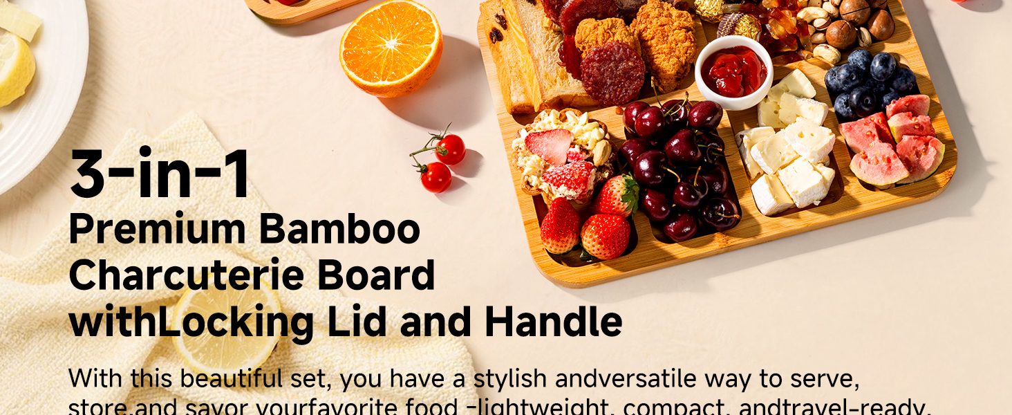 charcuterie board set, extra large charcuterie board, cheese board with lid