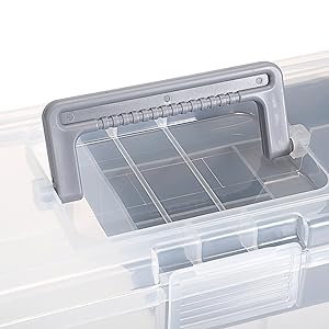 Plastic Carry Storage Box with Removable Dividers
