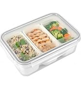 carrotez Food Storage Containers with 3 Removable Compartments, Food Prep Container with Airtight...
