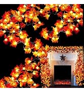 TURNMEON 6 Pack Fall Decor Enlarged Maples Leafed Fall Decorations for Home Fall Lights Thick Lea...