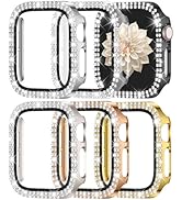 Adorve 6 Pack Bling Covers for Apple Watch Screen Protector 40mm Series 6/5/4/SE3/SE2 Women, Glit...