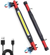 Magnetic Work Light 3000 Lumens, Rechargeable LED Flood Light with 180° Rotating Head & 360° Hook...