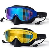 Zoomsnail Kids Swim Goggles Mask with Nose Cover, Anti-Shattered UV Leak Fog Lens Toddlers Swimmi...