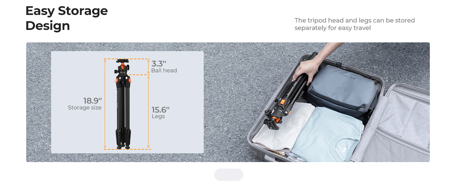 63" Aluminum Travel Tripod for Camera with Phone Holder