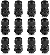 CGELE Cable Gland 12 Pack 3/8" NPT Waterproof Adjustable Connector Strain Relief Cord Connectors ...