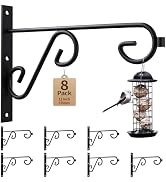 QTJUST Plant Hooks,12Inch 8P Metal Wall Hook,Anti-Rust Indoor Outdoor Wall Hangers for Bird Feede...