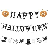 Happy Halloween Banner - Halloween Hanging Paper Garland Bunting Banner Bloody Pumpkin Decoration...